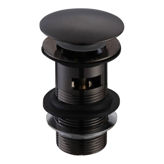 Fairford Matt Black Push Button Basin Waste, Slotted
