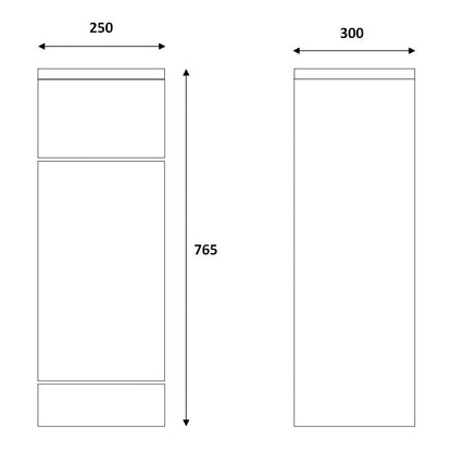 Fairford Opto 250mm Gloss White Cupboard (300mm deep)