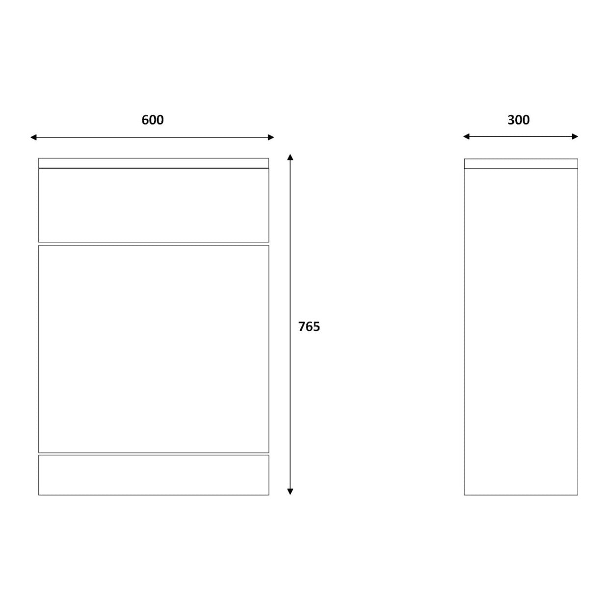 Fairford Opto 600mm Gloss White WC Unit (300mm deep)