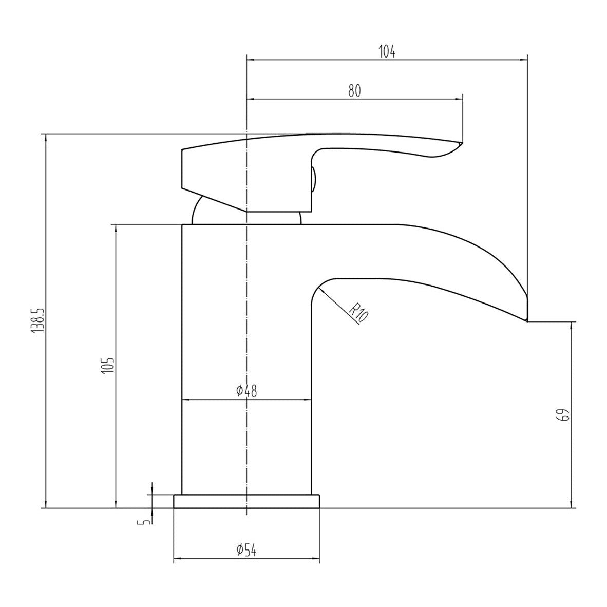 Fairford Ratoe Basin Mixer with Push Button Waste