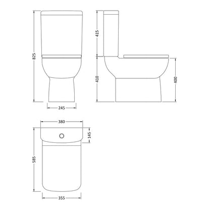 Fairford Roda Close Coupled Toilet with Soft Close Seat