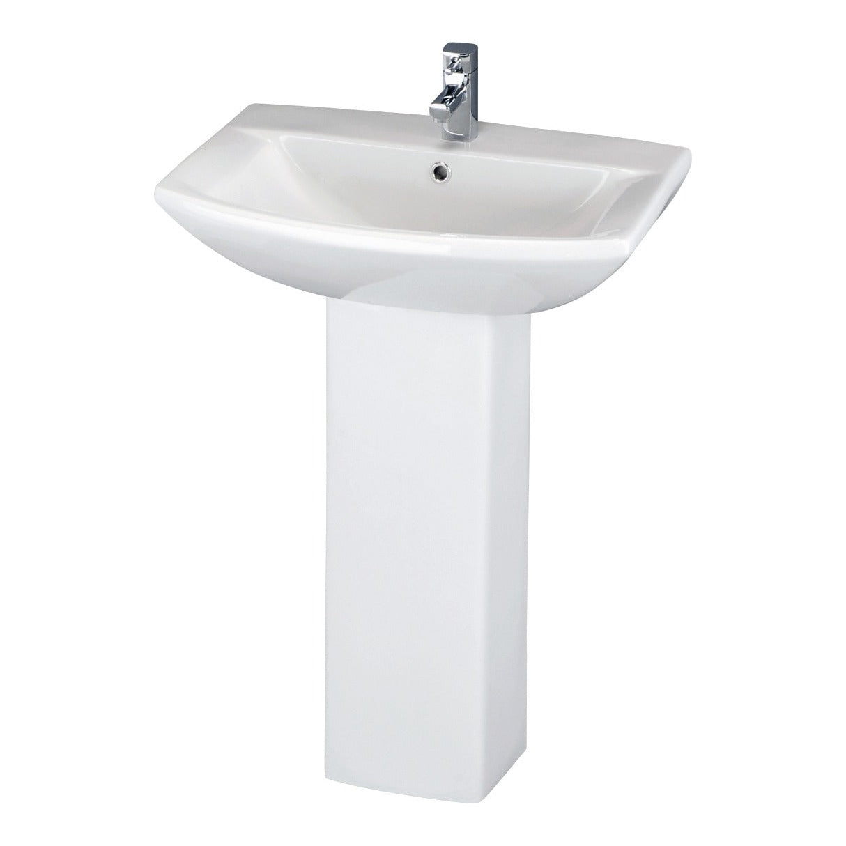 Fairford Nuna 600mm 1 Tap Hole Basin with Full Pedestal