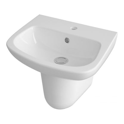 Fairford Roda 450mm 1 Tap Hole Basin with Semi Pedestal