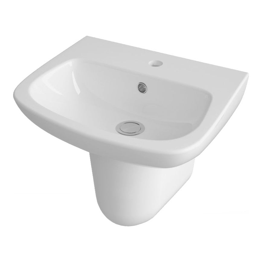 Fairford Roda 500mm 1 Tap Hole Basin with Semi Pedestal