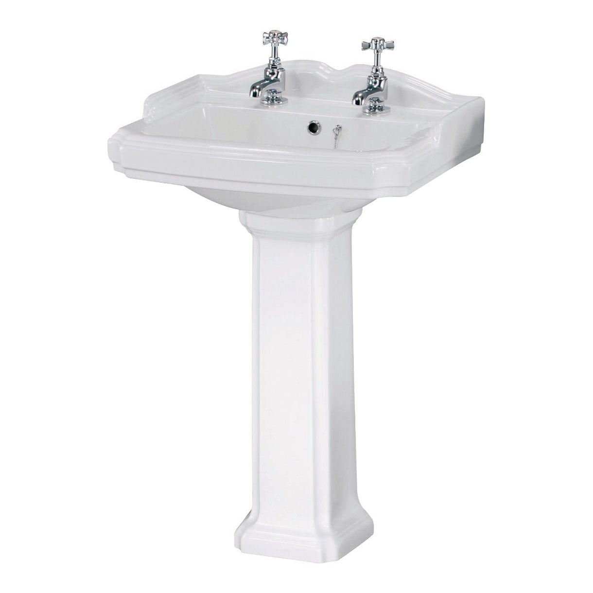 Fairford Winchester 580mm 2 Tap Hole Basin with Full Pedestal