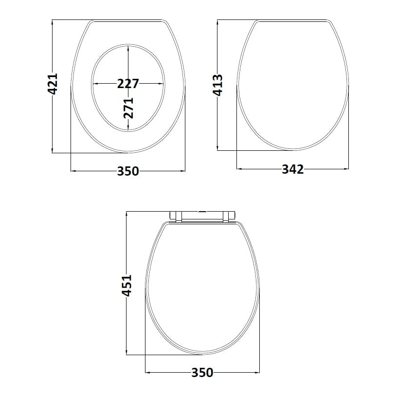 Fairford Round Soft Close Toilet Seat, Dark Grey