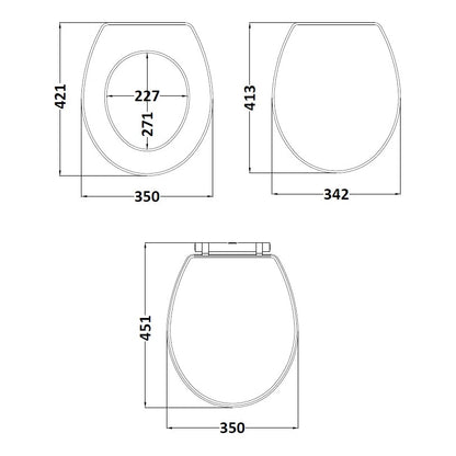 Fairford Round Soft Close Toilet Seat, Dark Grey