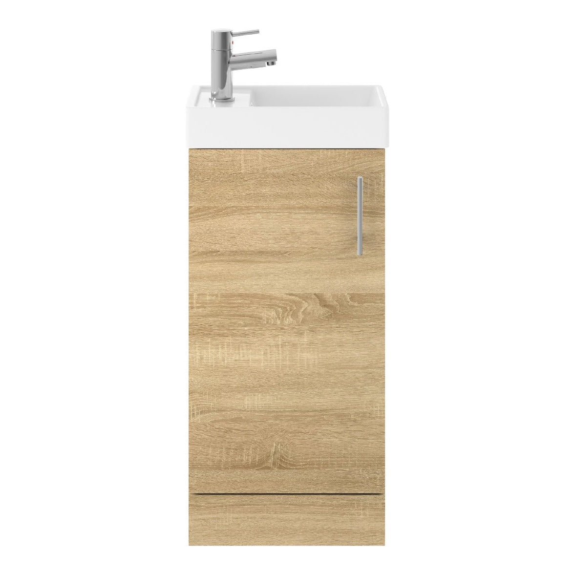 Fairford Minimalist 400mm Natural Oak Floor Standing Vanity Unit