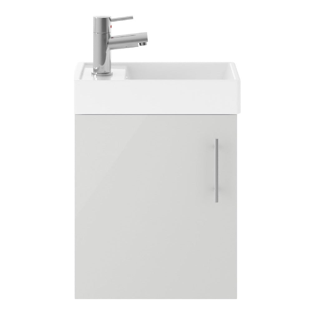 Fairford Minimalist 400mm Light Gloss Grey Wall Hung Vanity Unit