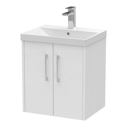 Fairford Anika 500mm White Woodgrain 2 Door Wall Hung Vanity Unit