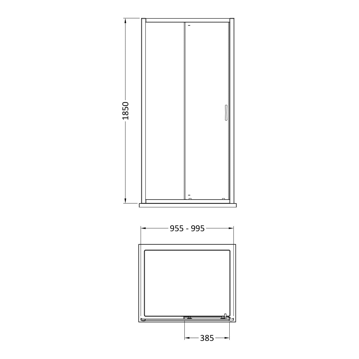 Fairford 5mm 1000mm Chrome Sliding Shower Door