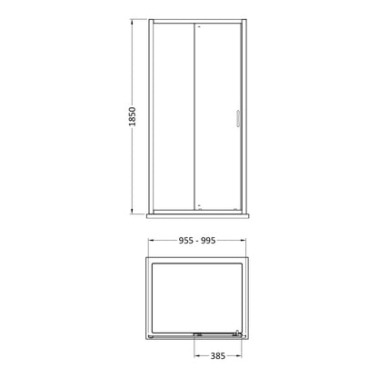 Fairford 5mm 1000mm Chrome Sliding Shower Door