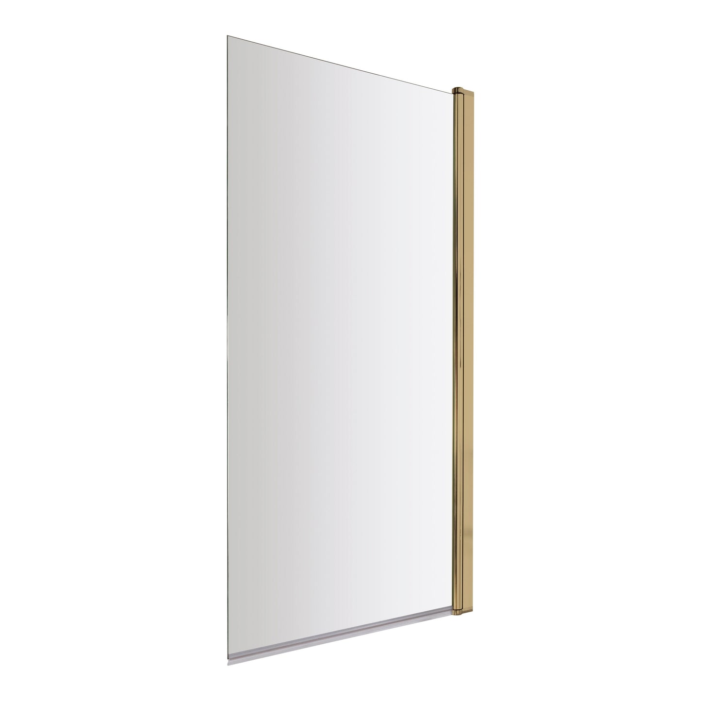 Fairford 6mm Brushed Brass Hinged Bath Screen