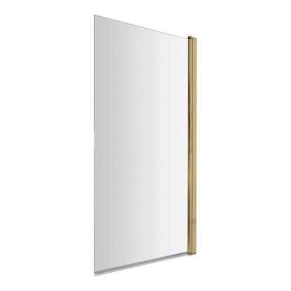 Fairford 6mm Brushed Brass Hinged Bath Screen