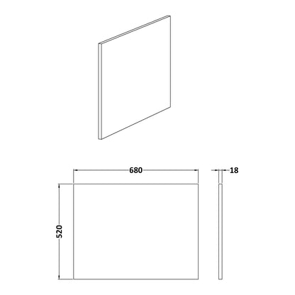 Fairford Anthracite Woodgrain 700mm L Shaped Bath End Panel