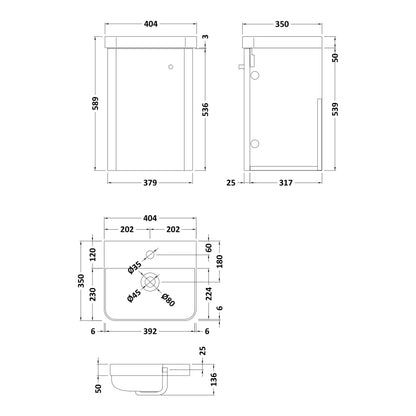 Fairford Crayo 400mm Gloss White Wall Hung Vanity Unit