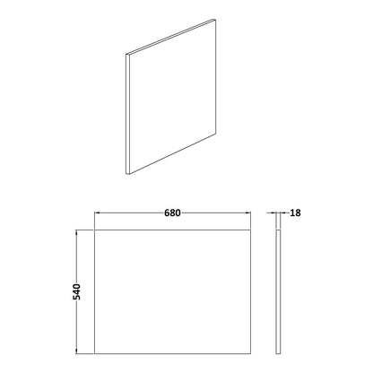 Fairford Gloss Grey 700mm L Shaped Bath End Panel