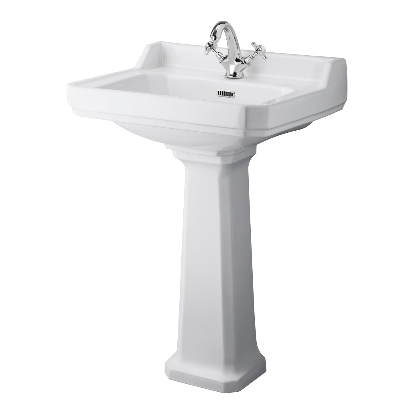 Fairford Hexam 600mm 1TH Basin and Full Pedestal