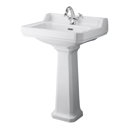 Fairford Hexam 600mm 1TH Basin and Full Pedestal
