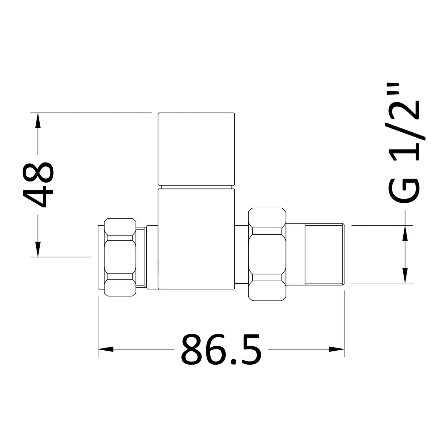 Fairford Square Valves, Straight, Pair