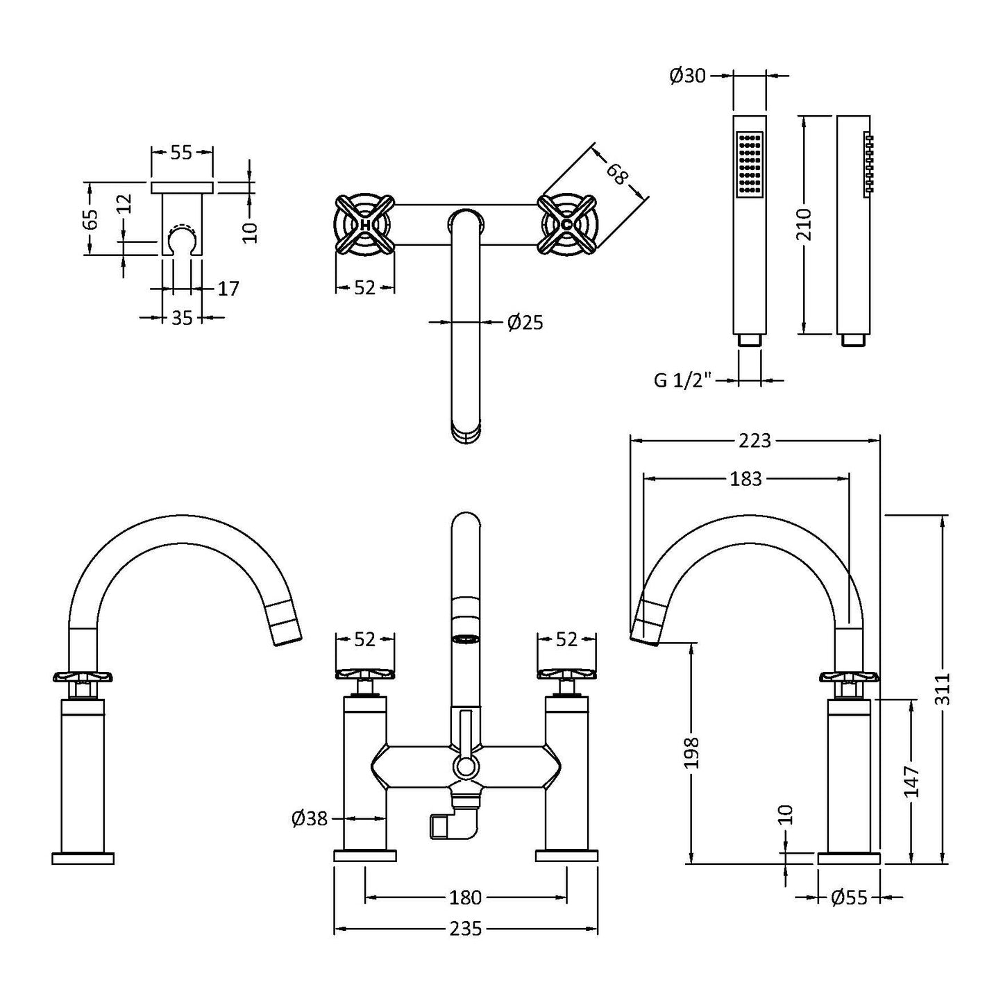 Fairford Verso Bath Shower Mixer