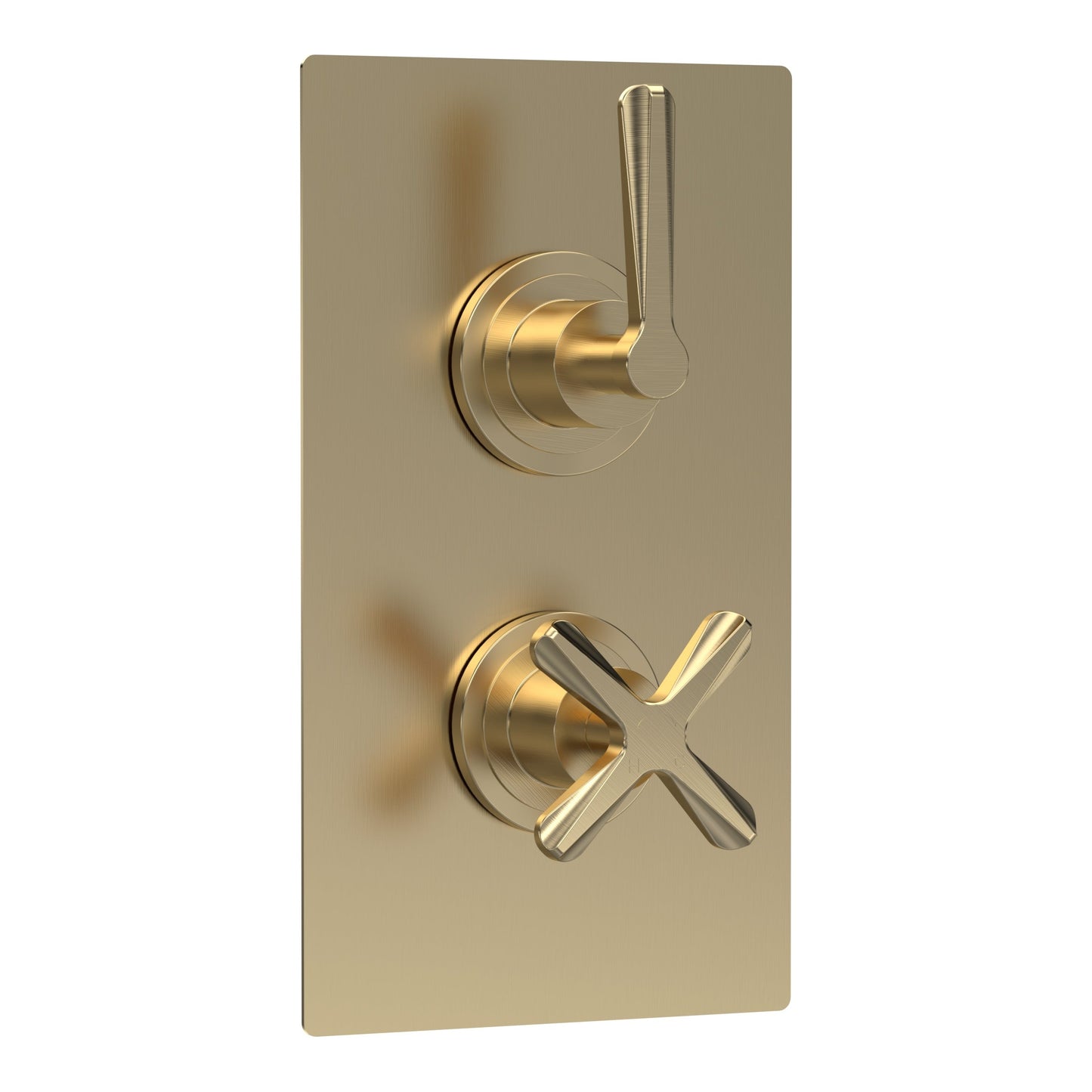 Fairford Verso Brushed Brass Concealed Twin Valve with Diverter