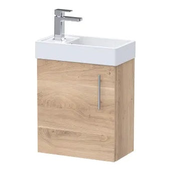 Fairford Minimalist 400mm Bleached Oak Wall Hung Vanity Unit & Basin