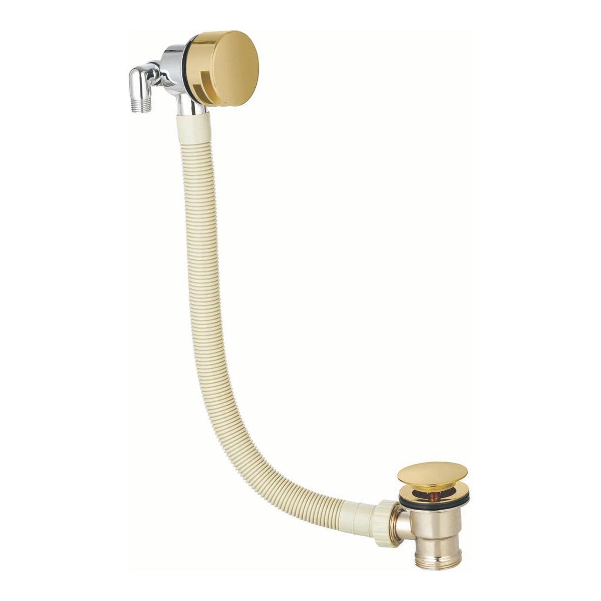 Fairford Element 7 Brushed Brass Round Overflow Bath Filler