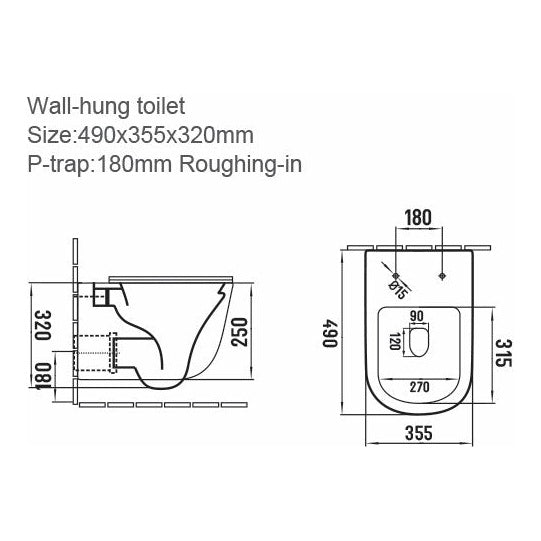 Nera Round Wall Hung Pan with Soft Close Seat