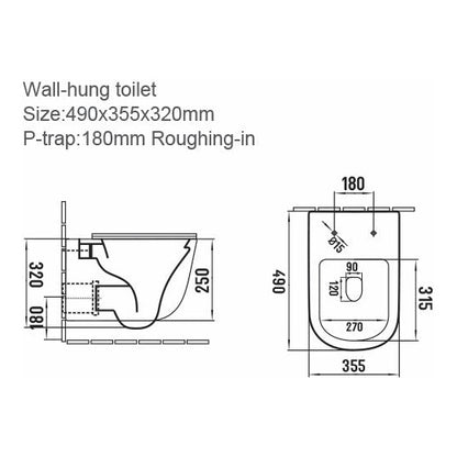 Nera Round Wall Hung Pan with Soft Close Seat