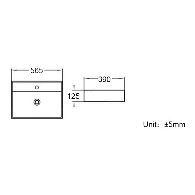 560mm 0TH Wall Hung Basin (can be drilled for 1TH)