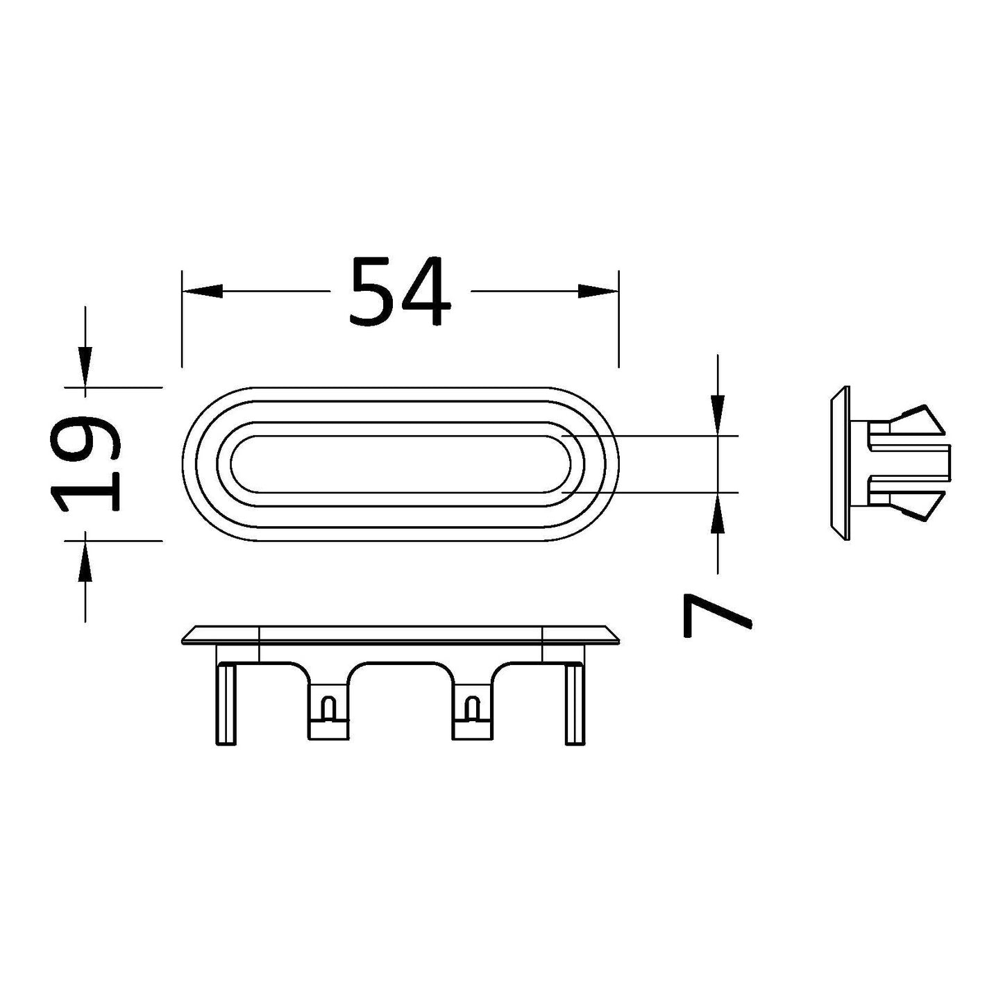 Matt Black Square Overflow Cover