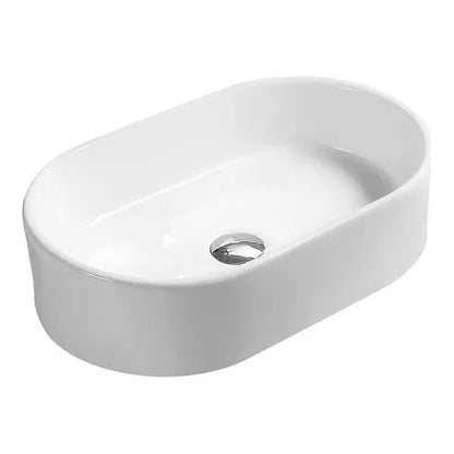 565mm Gloss White Oval Vessel, 0TH