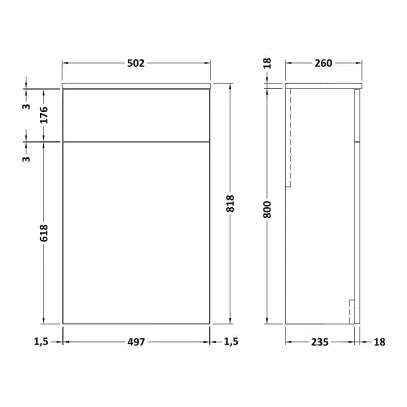 Fairford Aspri Soft Black 500mm WC Unit