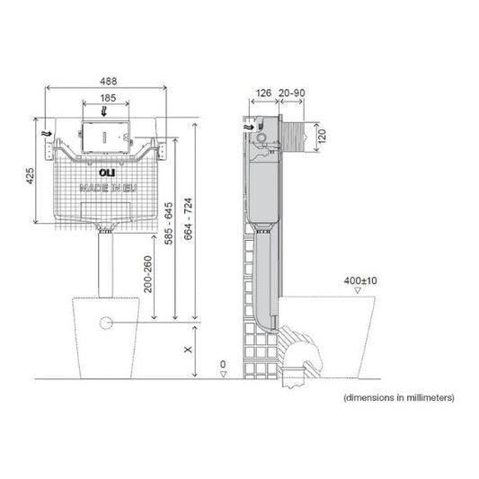 Fairford Klar Full Height Concealed Cistern