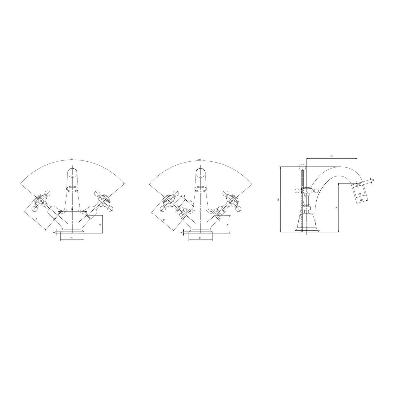 Fairford Winchester Brushed Brass Basin Mixer with Waste