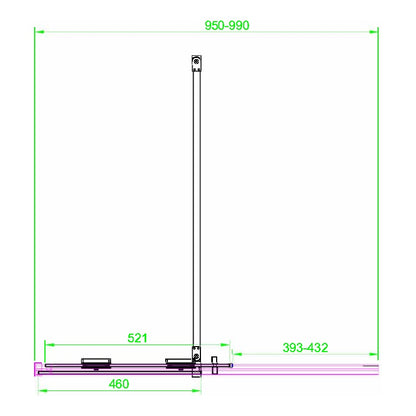 Fairford 8mm Frameless 1000mm Chrome Sliding Shower Door