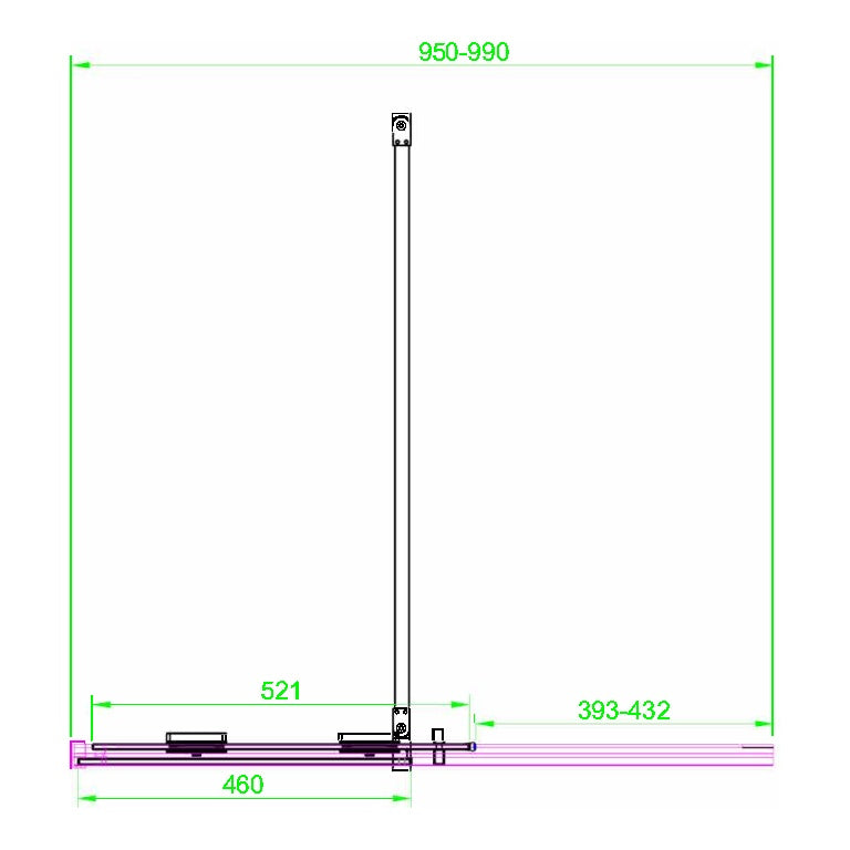 Fairford 8mm Frameless 1000mm Brushed Brass Sliding Shower Door
