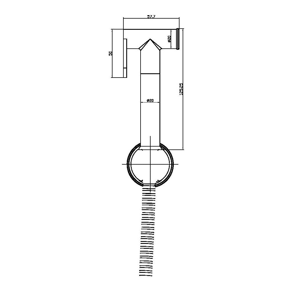 Fairford Element 7 Brushed Brass Douche Handset, Hose & Hold