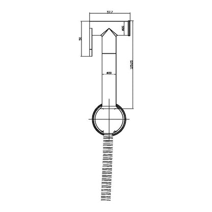 Fairford Element 7 Matt Black Douche Handset, Hose, Holder and Outlet