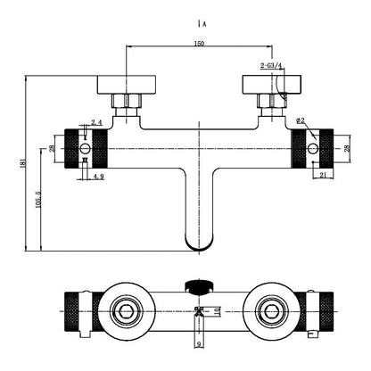 Fairford Element 7 Chrome Wall Mounted Bath Shower Mixer