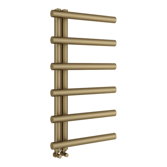 Fairford Leyte 850 x 500mm Brushed Brass Towel Rail