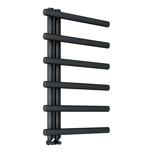 Fairford Leyte 850 x 500mm Matt Black Towel Rail