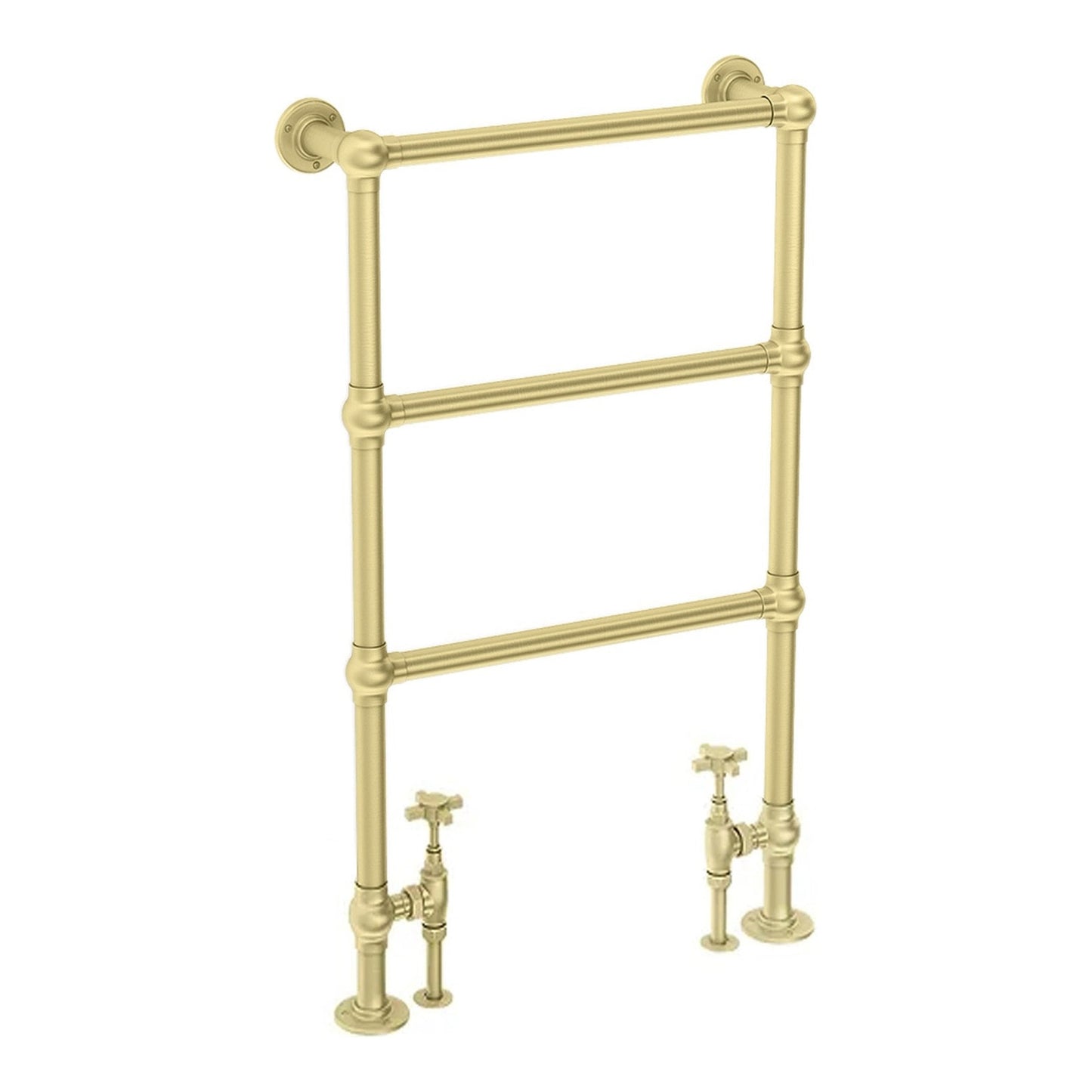 Fairford Winchester 966 x 673mm Brushed Brass Floor Standing Towel Rail