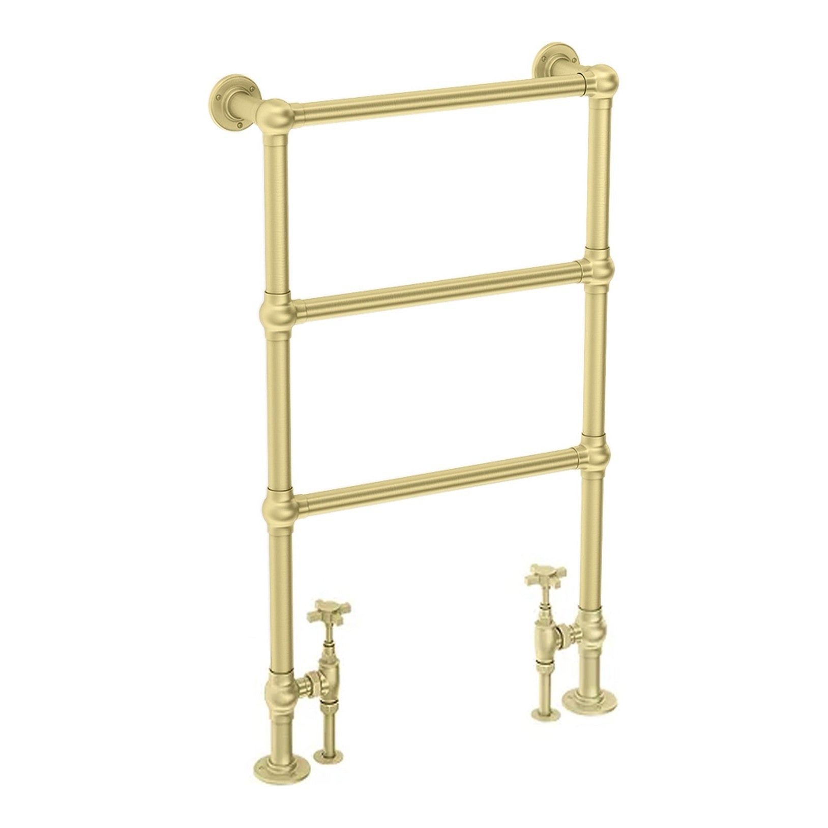 Fairford Winchester 966 x 673mm Brushed Brass Floor Standing Towel Rail