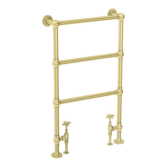 Fairford Winchester 966 x 673mm Brushed Brass Floor Standing Towel Rail