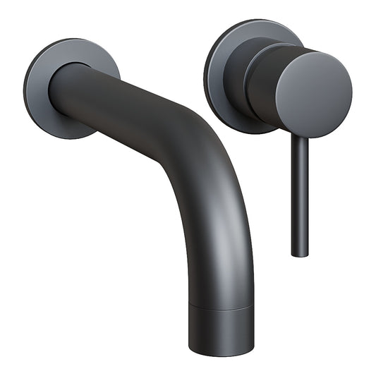 Fairford Element 7 Matt Black Wall Mounted Basin Mixer