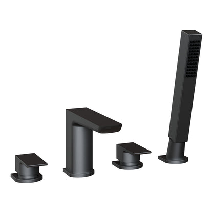 Fairford Una Matt Black 4 Hole Bath Shower Mixer