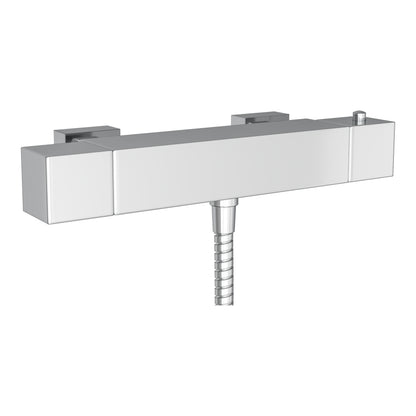 Fairford Doccia Square Chrome Bar Valve, Bottom Outlet