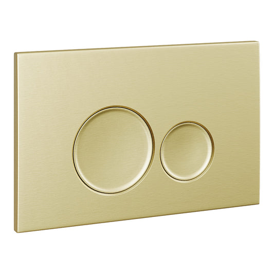 Fairford Virta Brushed Brass Flush Plate with Round Buttons